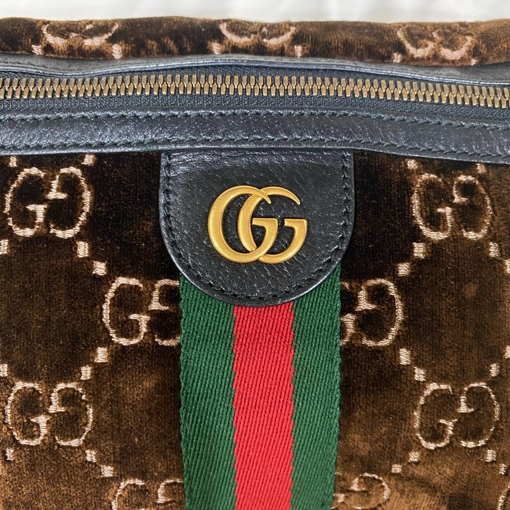 Gucci Ophidia Velvet Brown Belt/Crossbody Bag - Picture 4 of 8